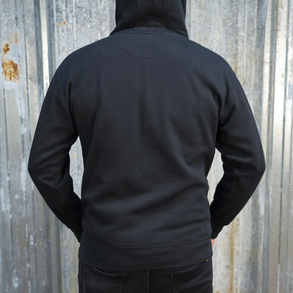 Rider Black Hoodie - White Print - Image 4