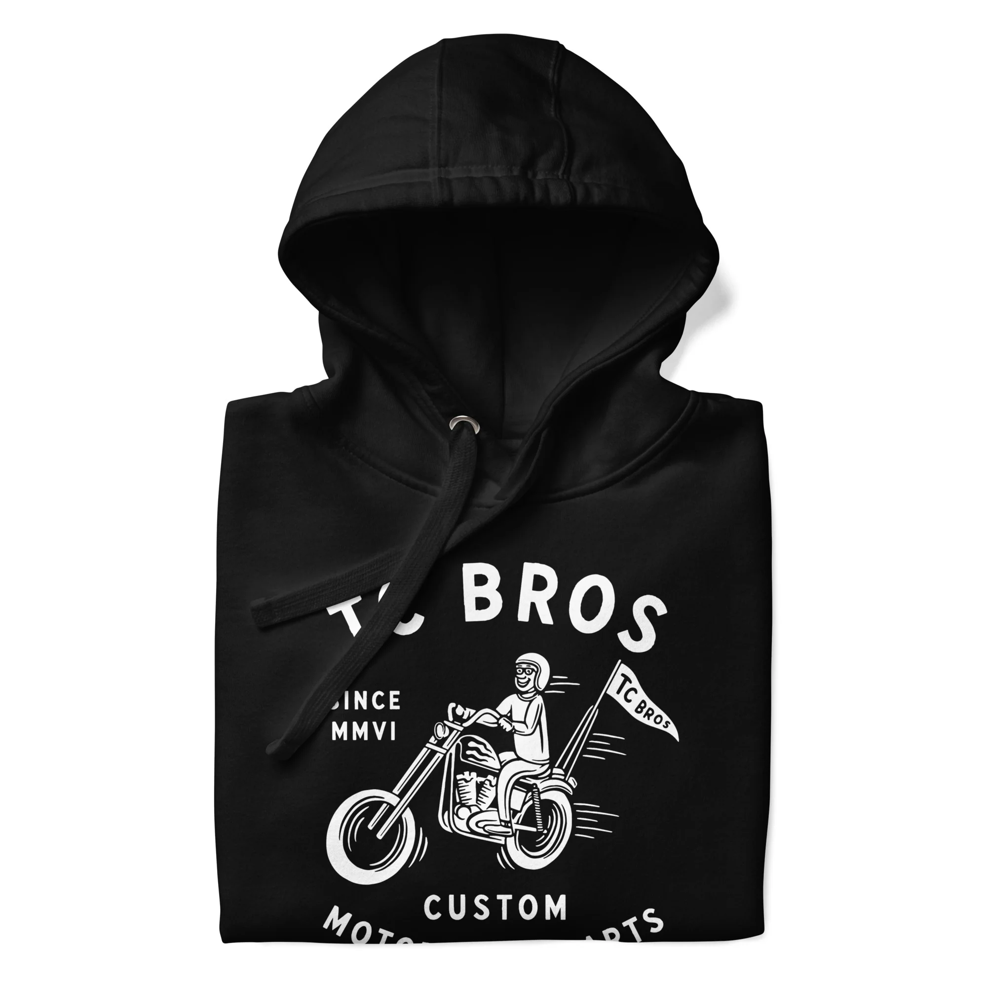 Rider Black Hoodie - White Print - Image 6