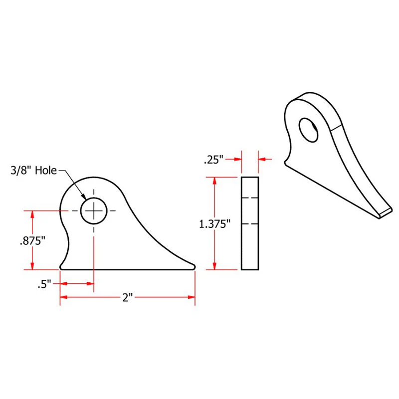 Weld On Steel Brake Stay or Mounting Tab by TC Bros - Image 3